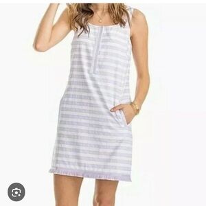 Southern Tide Lavender and White Striped shift dress size medium